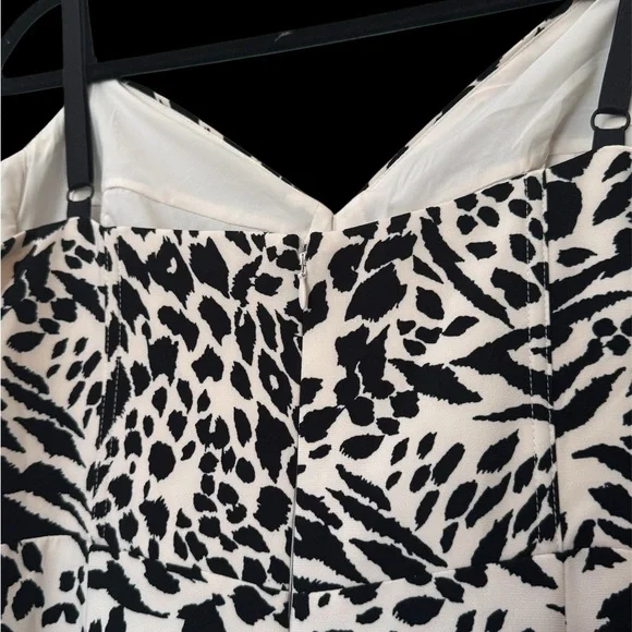 Sergio Hudson Elegant Black and White Print Midi Dress size XL - Picture 4 of 7